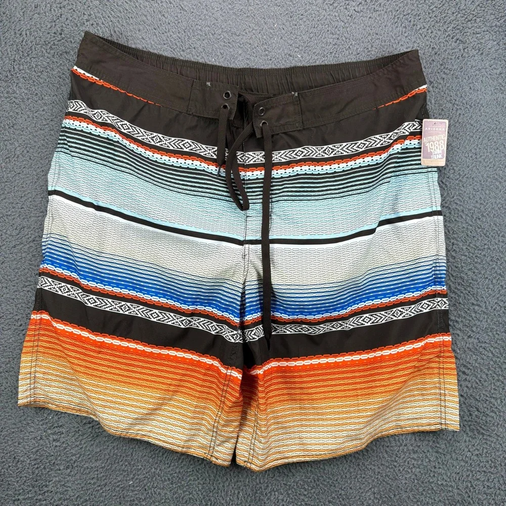 Arizona Jean Co Mens XXL Swim Trunks Striped Aztec Southwestern Board‎ Shorts
